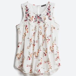 Lace trim tank blouse